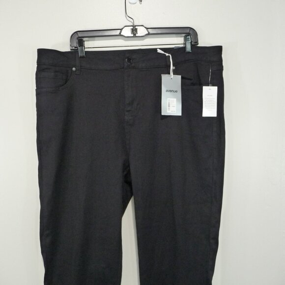 AVENUE SIZE 20 STRETCH JEANS BLACK BUTTER DENIM - Picture 2 of 10
